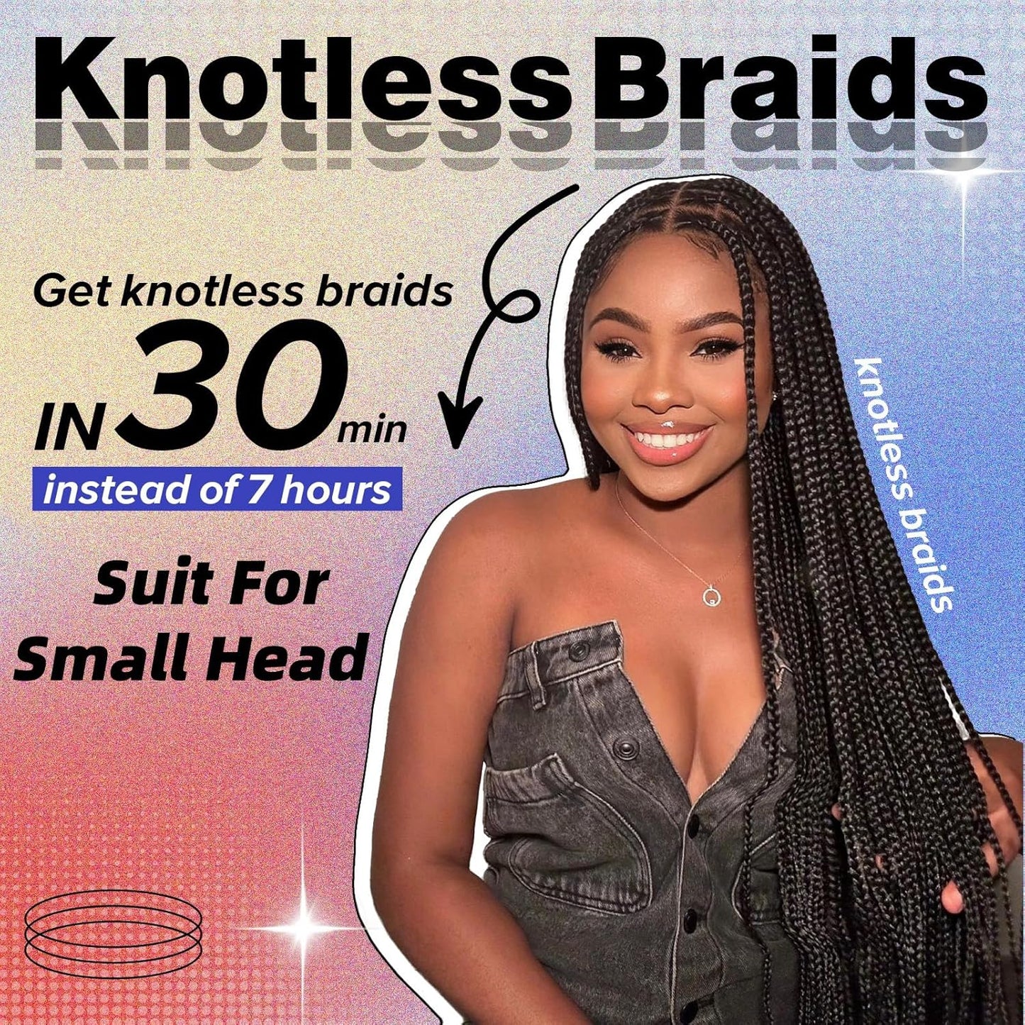 FAVE Full Double Lace Braided Wig (1B, 28, Braid)